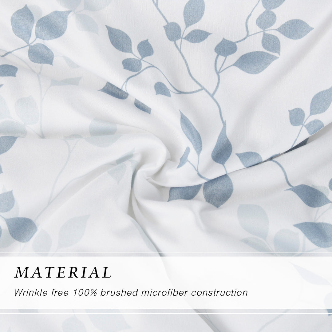 HIG 3 Pieces Botanical Printed Comforter Set with Tree Branches and Leaves, King