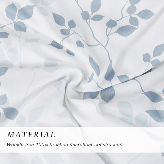 HIG 3 Pieces Botanical Printed Comforter Set with Tree Branches and Leaves, King