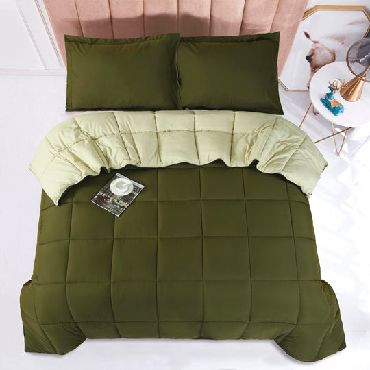 Olive Green All Season Lightweight Down Alternative Comforter Set