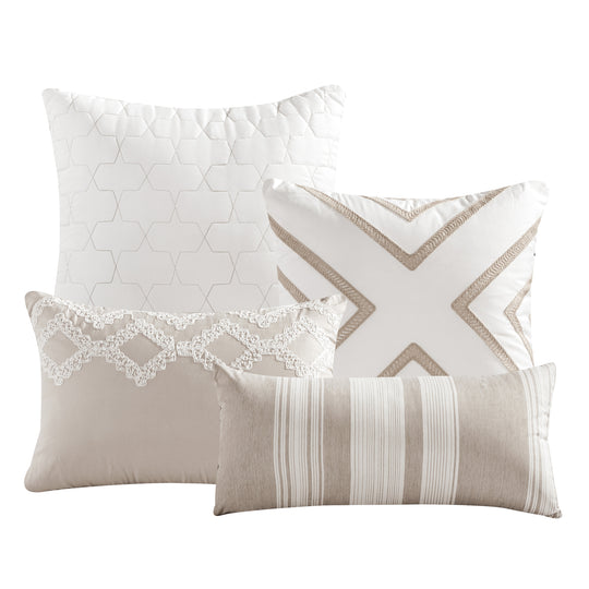 7 Piece Quilted Patchwork Bed in a Bag Queen King Comforter Set  - 22161