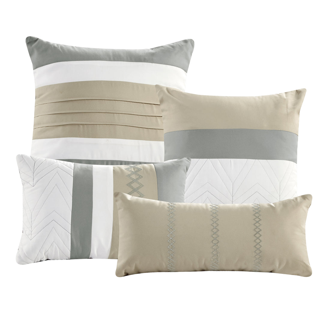 7 Piece Quilted Patchwork Bed in a Bag Queen King Comforter Set