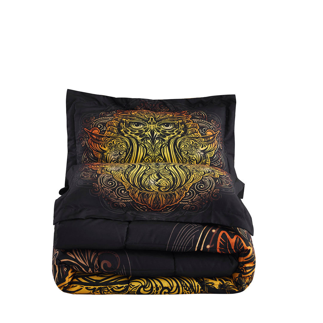 3D Reactive Print Owl All Season Comforter Set Twin -S7