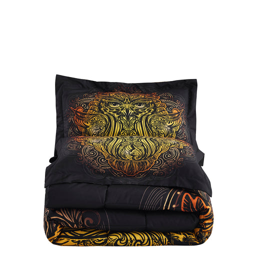 3D Reactive Print Owl All Season Comforter Set Twin -S7