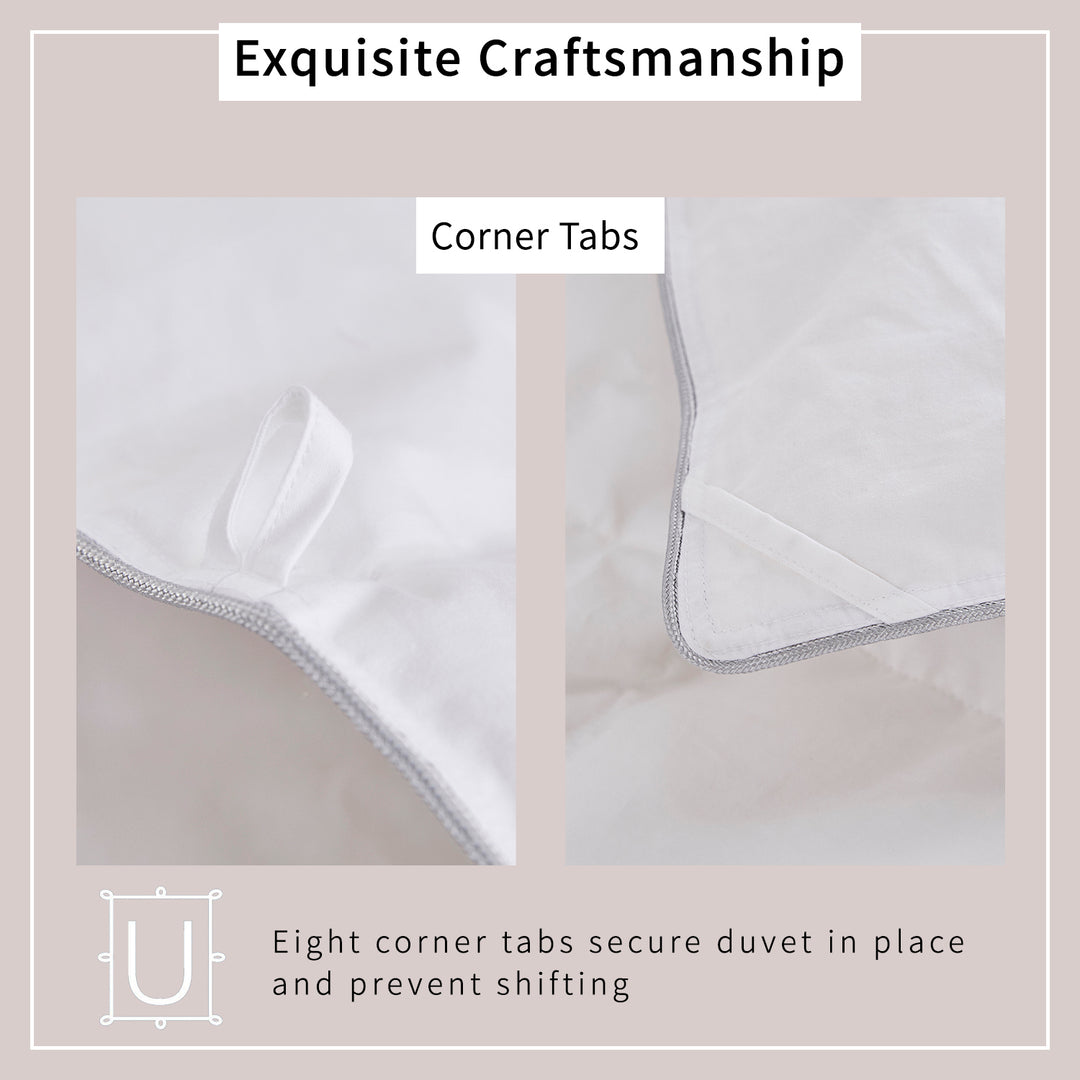 Elegant Cotton Quilted White Feather Down Comforter One Piece Set