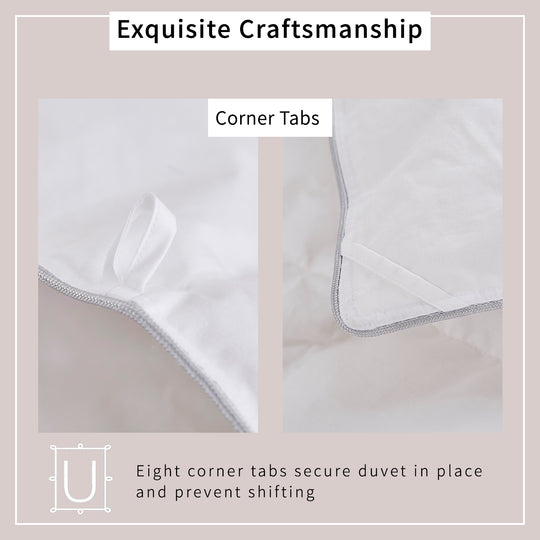 Elegant Cotton Quilted White Feather Down Comforter One Piece Set