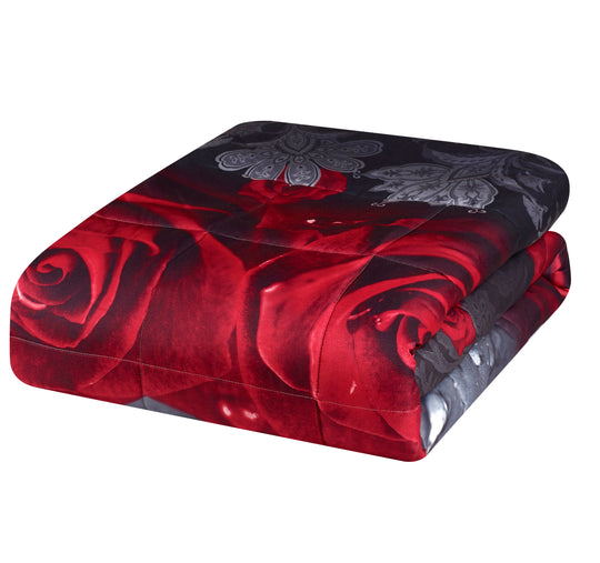 3D Print Red Rose Love All Season Comforter Set-Y28