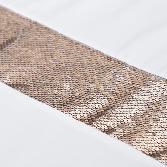 HIG Luxurious Modern Unique Sequins Embroidered Cloth Fabric Shower Curtain 72x72 Extra Long Bathroom Curtain
