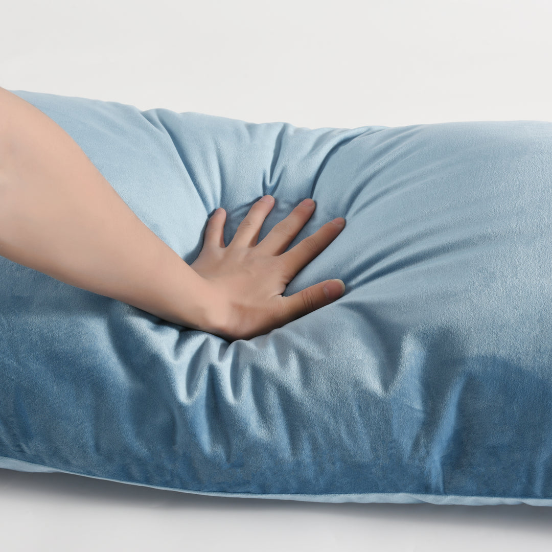 Full Body Pillow 20" x 54" with Removable Velvet Cover, Supportive Long Pillow for Adults & Pregnant Women Side Sleepers