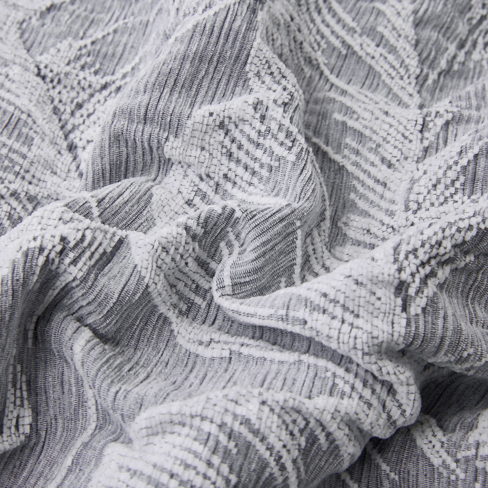 Closeout - 7 Piece Gray Chenille Jacquard Comforter Set