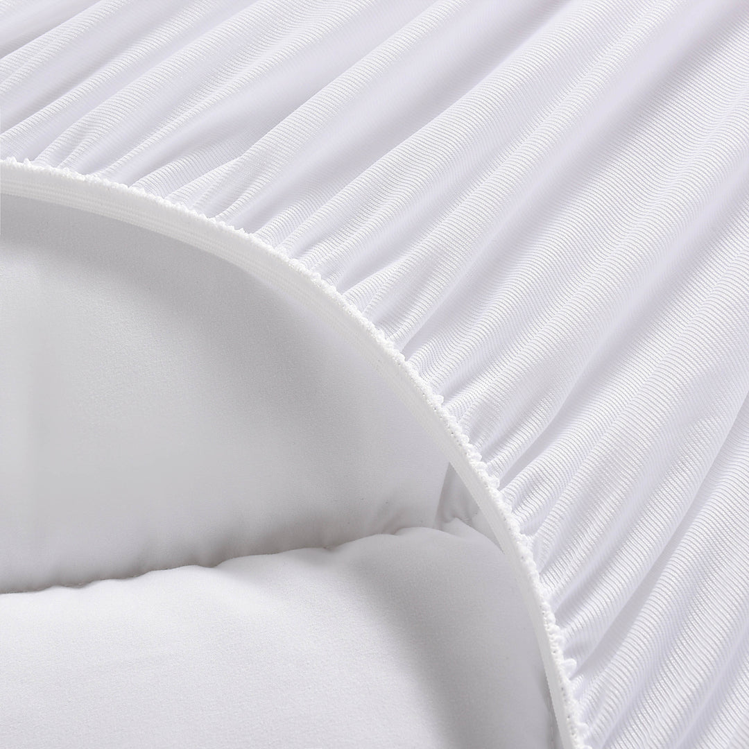 HIG Breathable Cotton Mattress Pad King Size, Fluffy Fitted Mattress Cover Protector with 8-21" Deep Pocket, Thick Quilted Pillow Top Mattress Topper for Back Pain, White
