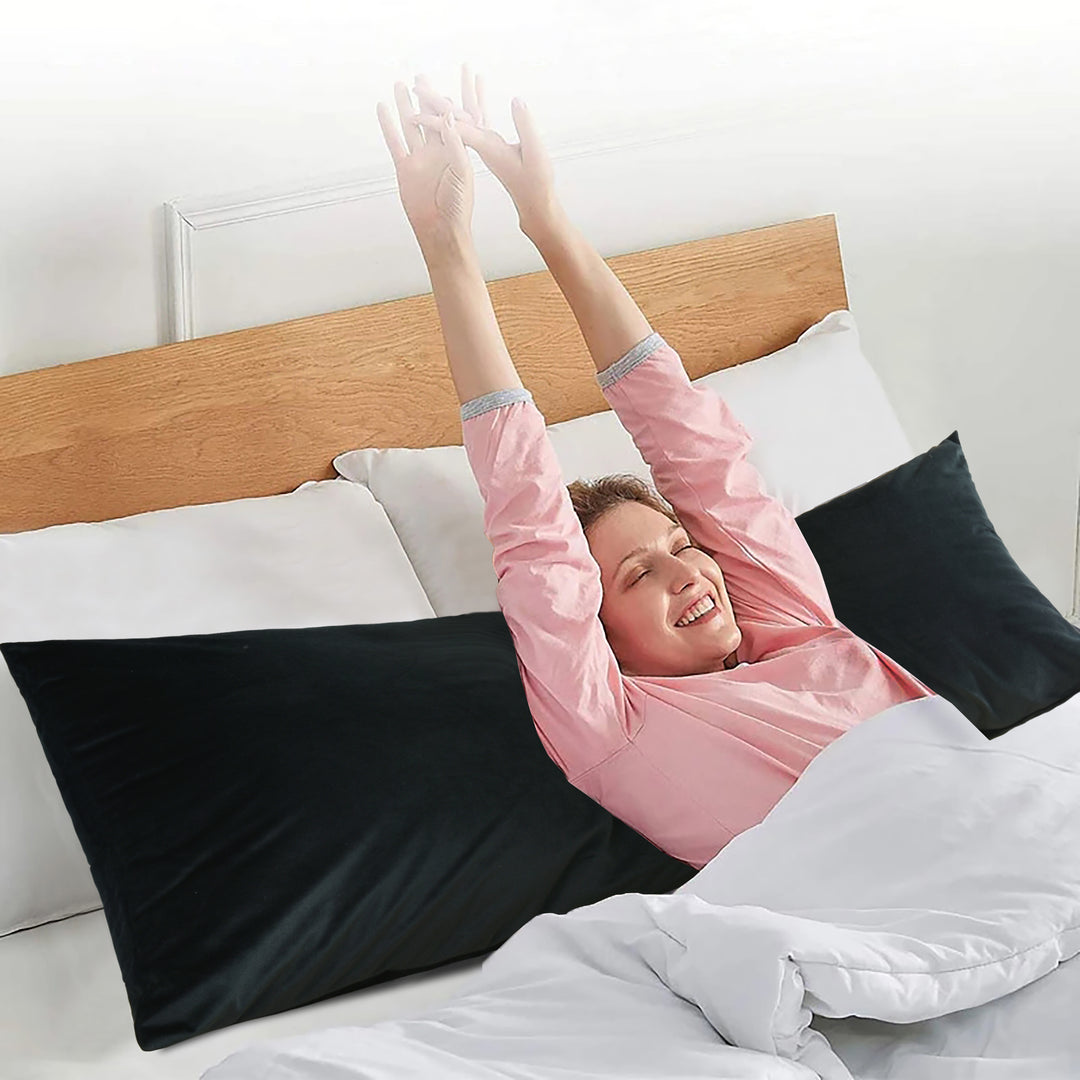 Full Body Pillow 20" x 54" with Removable Velvet Cover, Supportive Long Pillow for Adults & Pregnant Women Side Sleepers