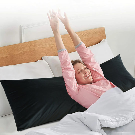 Full Body Pillow 20" x 54" with Removable Velvet Cover, Supportive Long Pillow for Adults & Pregnant Women Side Sleepers
