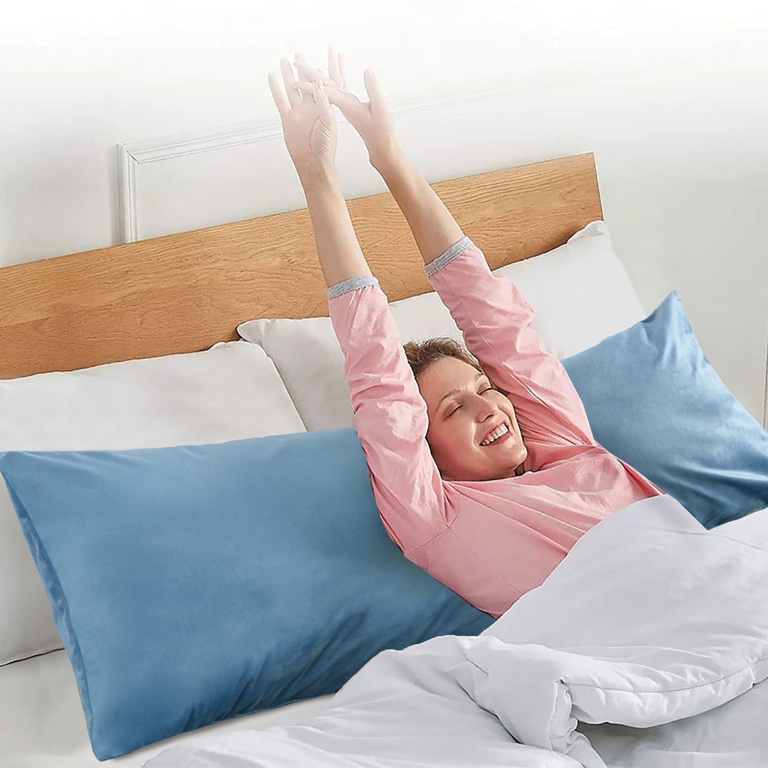 Full Body Pillow 20" x 54" with Removable Velvet Cover, Supportive Long Pillow for Adults & Pregnant Women Side Sleepers