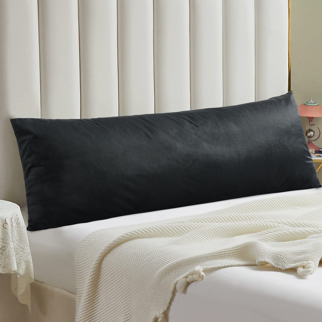 Full Body Pillow 20" x 54" with Removable Velvet Cover, Supportive Long Pillow for Adults & Pregnant Women Side Sleepers