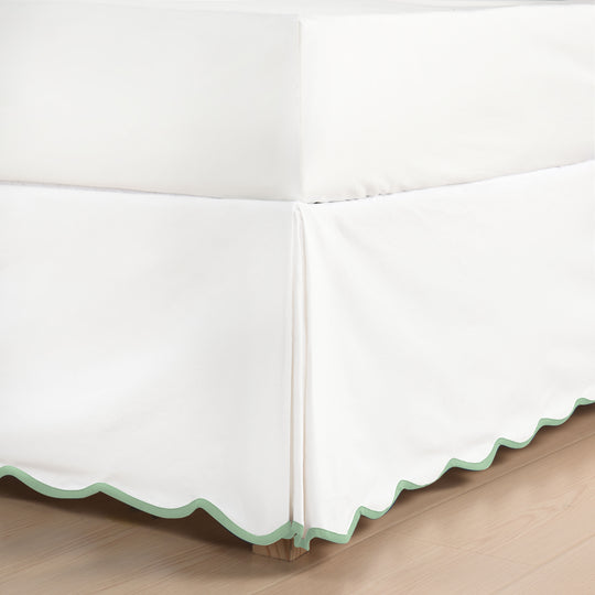 Easy Fit Scallop Edge Pleated Bedskirt, 14 Inch Drop Anti-Slip Dust Ruffle