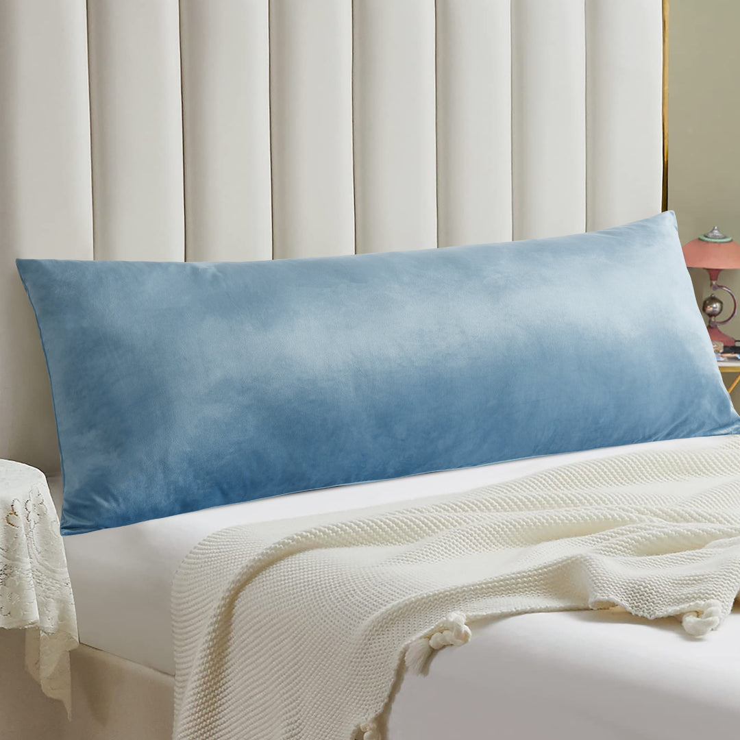 Full Body Pillow 20" x 54" with Removable Velvet Cover, Supportive Long Pillow for Adults & Pregnant Women Side Sleepers