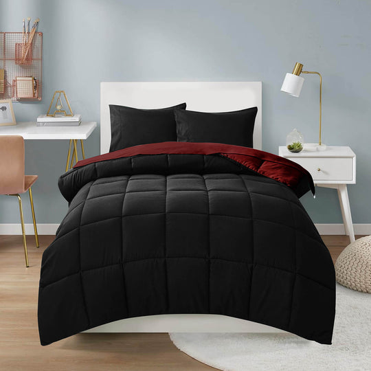 5 Piece Reversible and Lightweight Comforter Set with Bed Sheets Twin XL