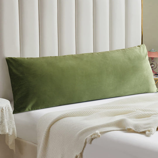 Full Body Pillow 20" x 54" with Removable Velvet Cover, Supportive Long Pillow for Adults & Pregnant Women Side Sleepers