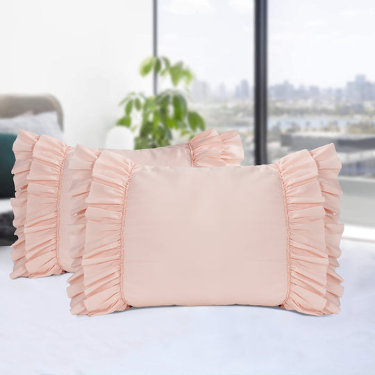 2 Piece Handcraft Chic Ruffle French Country Style Pillow Shams