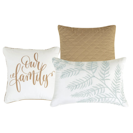 Closeout - 6 Piece Brown Mushroom Print Comforter Set Queen King Size