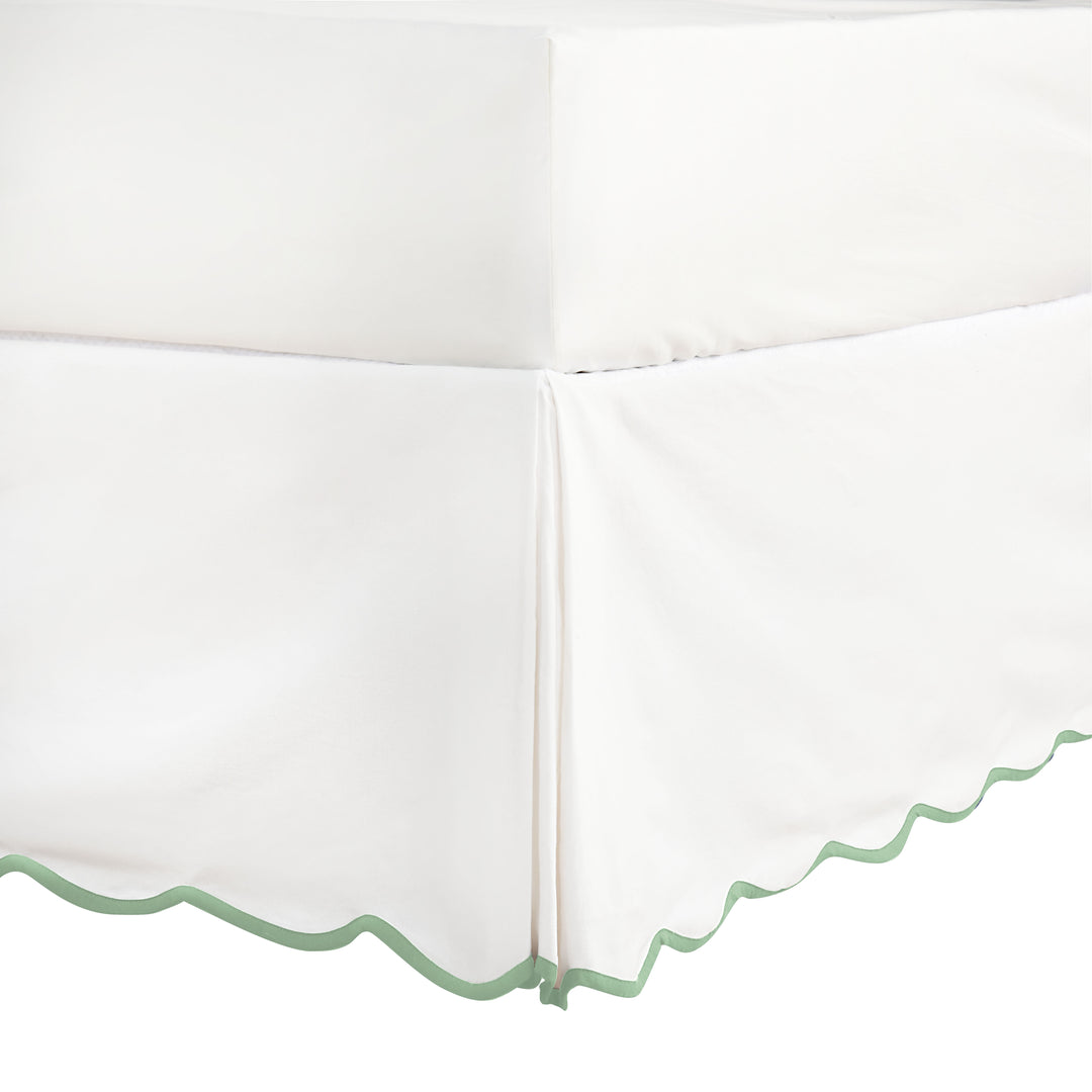 Easy Fit Scallop Edge Pleated Bedskirt, 14 Inch Drop Anti-Slip Dust Ruffle