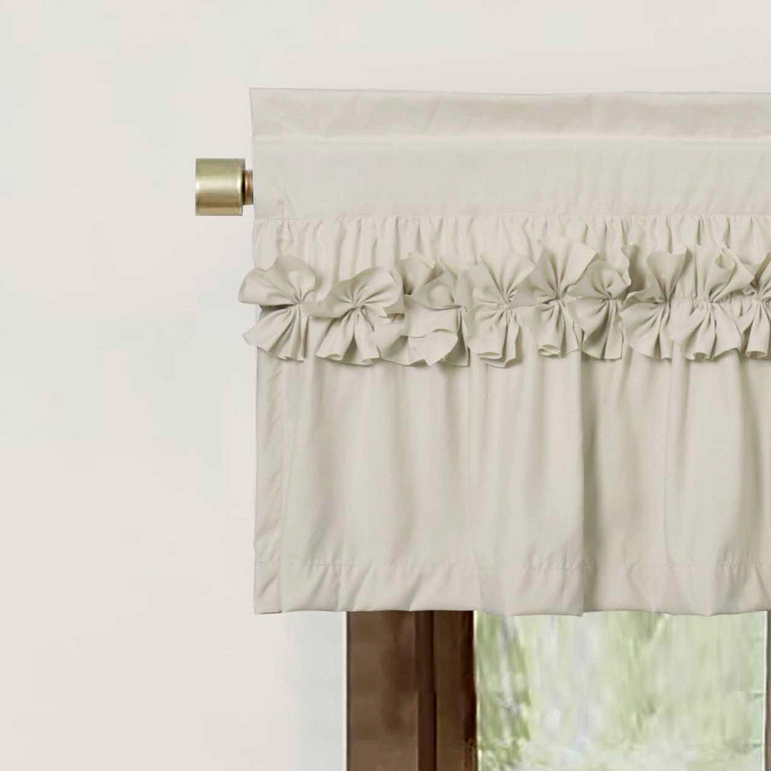 Handcrafted Bow Tie Blackout Ruffle Window Curtain Valances for Windows/Bathroom/Living Room/Bedroom (Set of 2)
