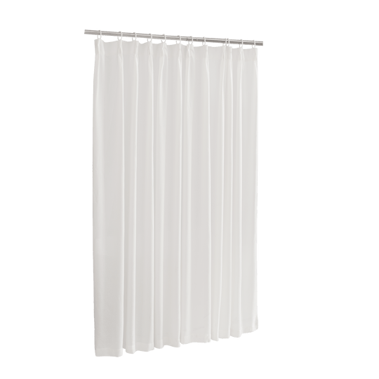 HIG Linen-Like Pinch Pleated Modern Neutral Solid Color Shower Curtain