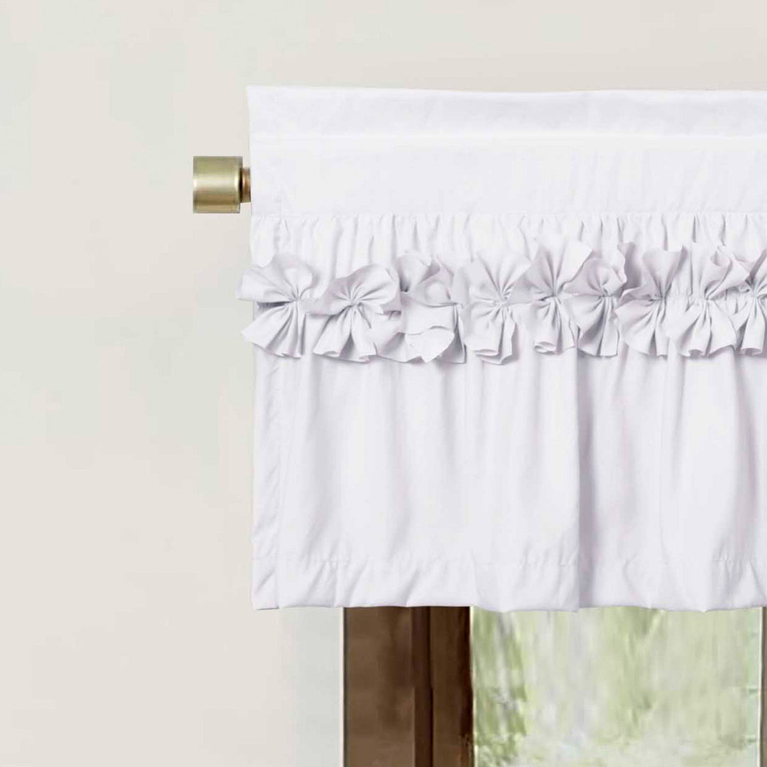 Handcrafted Bow Tie Blackout Ruffle Window Curtain Valances for Windows/Bathroom/Living Room/Bedroom (Set of 2)