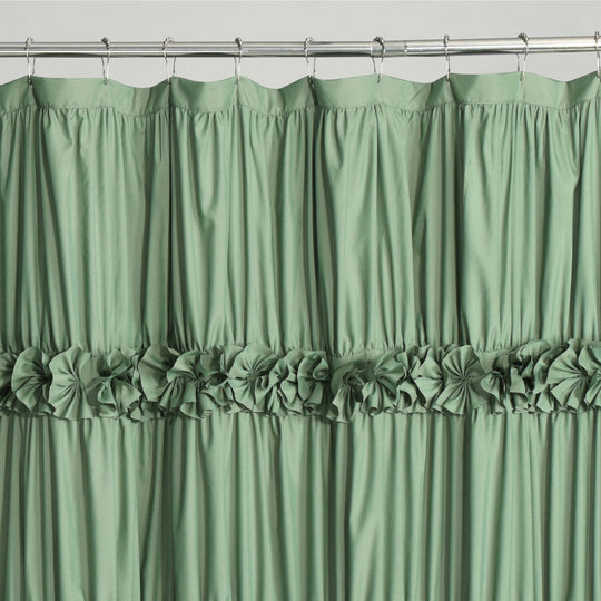 Luxurious Farmhouse Unique Pleated Cloth Fabric Shower Curtain 72x72 Extra Long Bathroom Curtain
