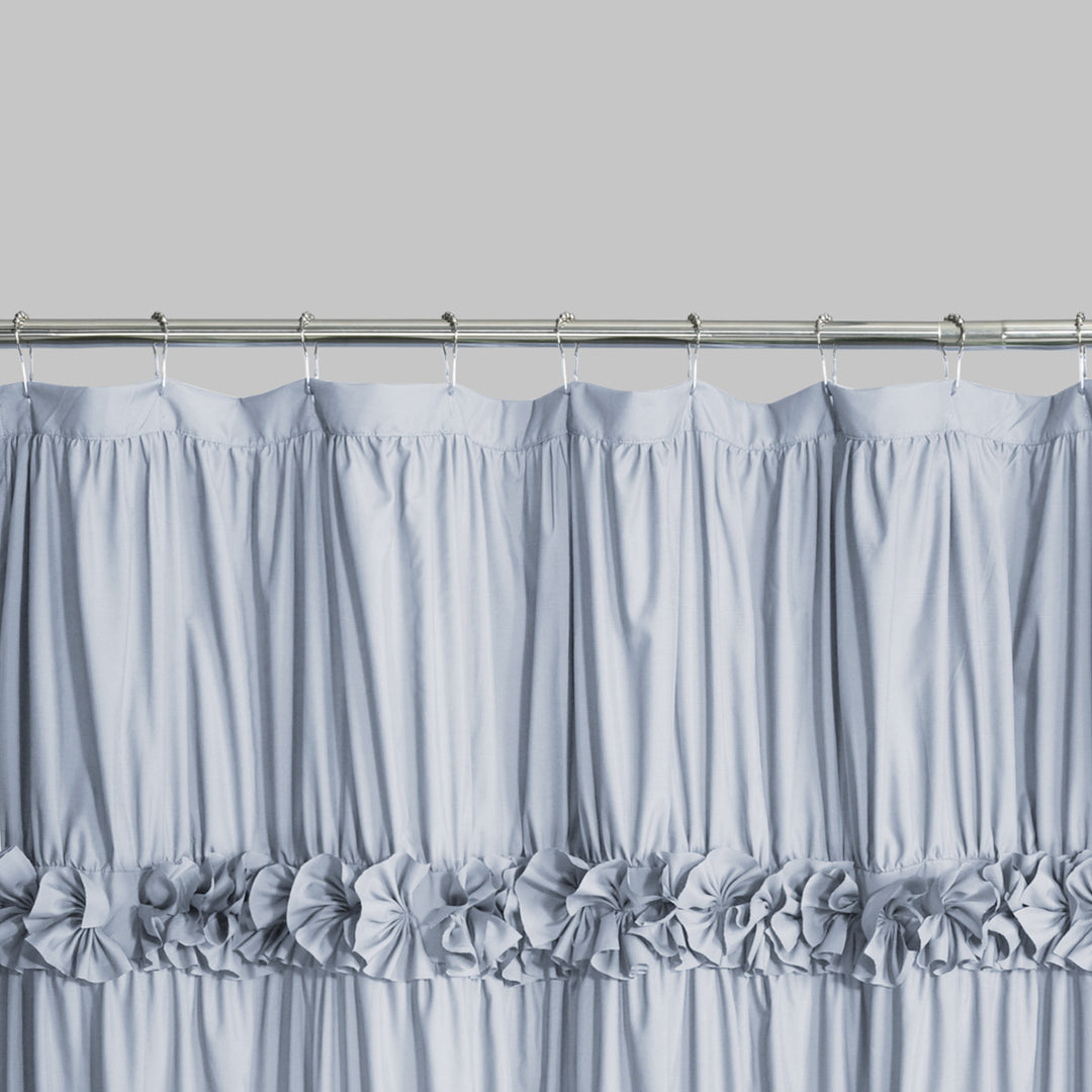 Luxurious Farmhouse Unique Pleated Cloth Fabric Shower Curtain 72x72 Extra Long Bathroom Curtain