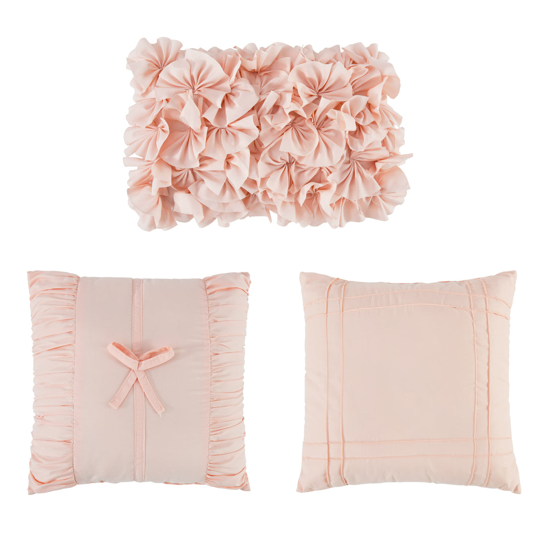 7 Piece Ruched Pleat Comforter Set Vintage Ruched Bed Sets for Bedroom Queen King Size
