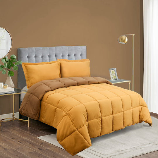 Mustard Yellow All Season Lightweight Down Alternative Comforter Set