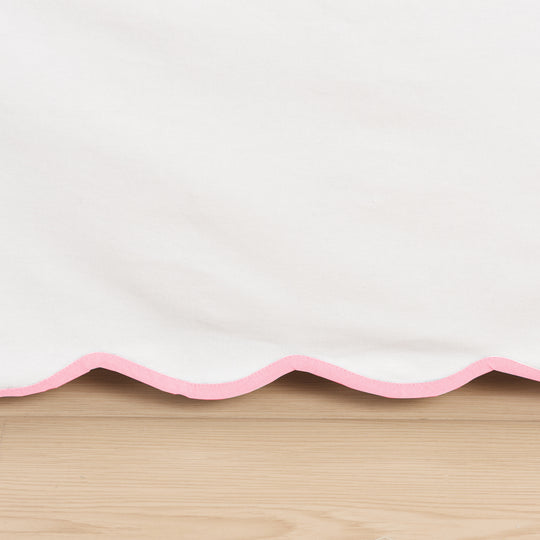 Easy Fit Scallop Edge Pleated Bedskirt, 14 Inch Drop Anti-Slip Dust Ruffle
