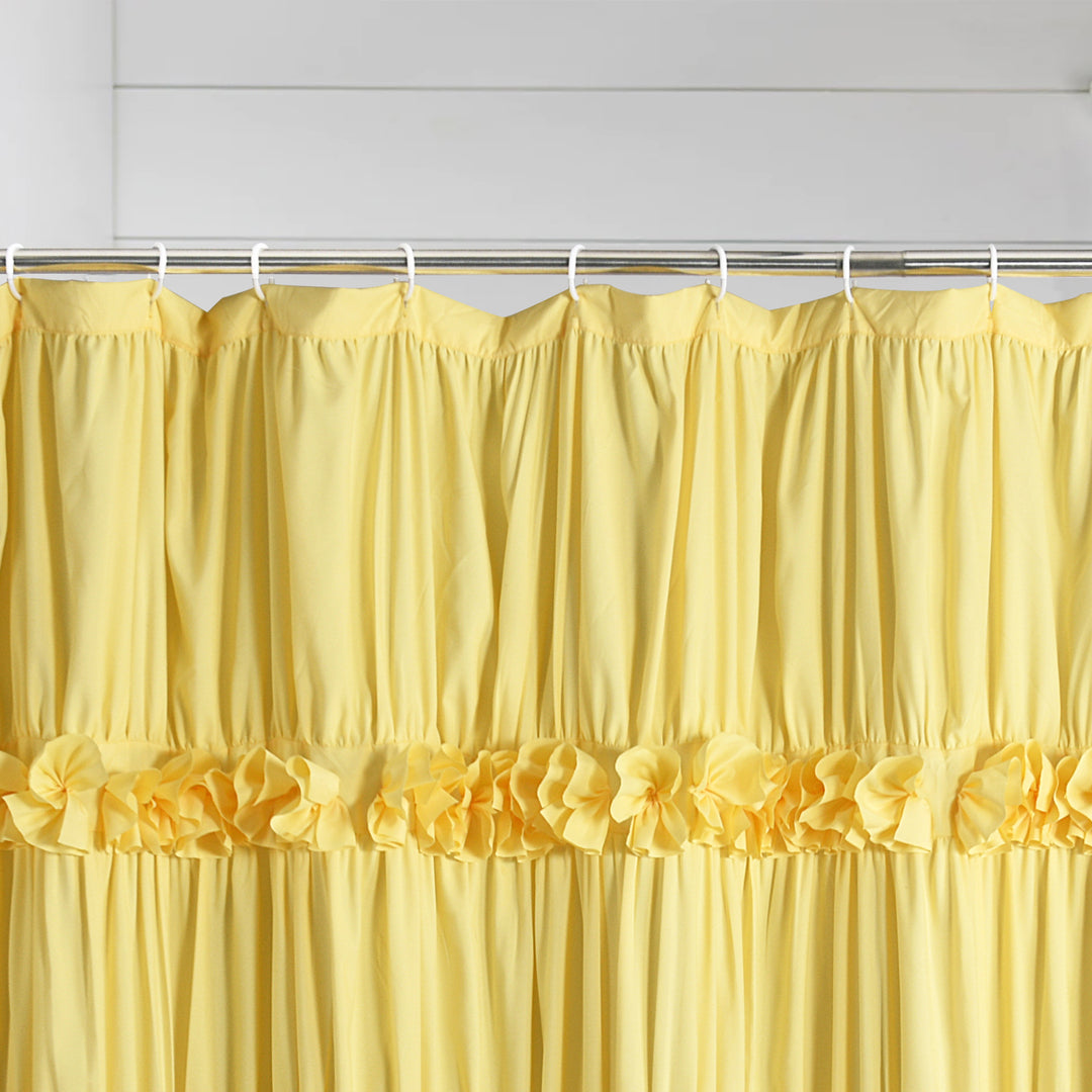 Luxurious Farmhouse Unique Pleated Cloth Fabric Shower Curtain 72x72 Extra Long Bathroom Curtain