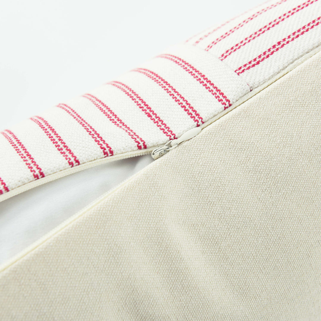 Closeout - Striped Linen Throw Pillow Covers - Set of 2, 18"x18",N60004