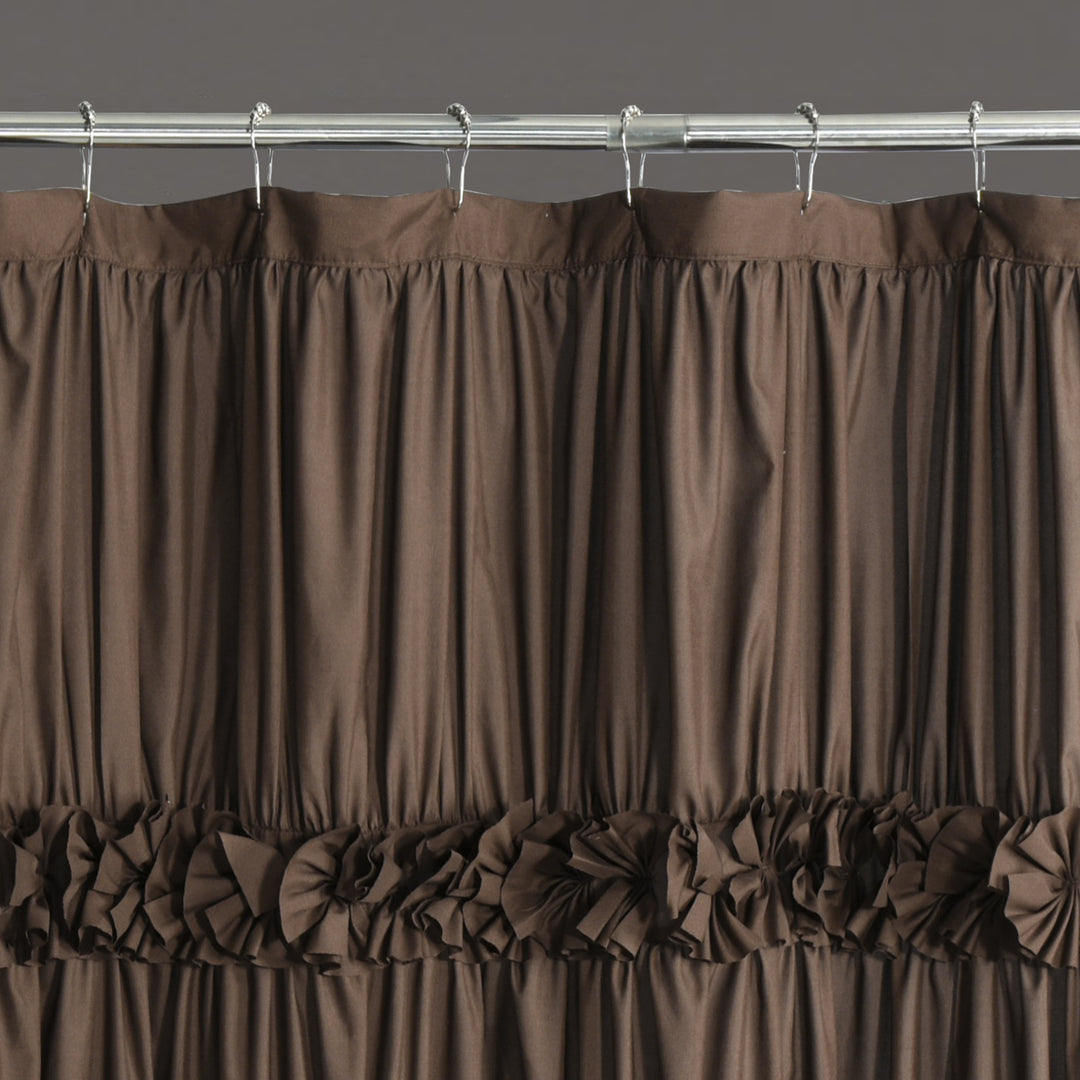 Luxurious Farmhouse Unique Pleated Cloth Fabric Shower Curtain 72x72 Extra Long Bathroom Curtain