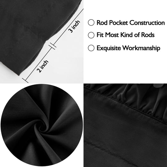 Handcrafted Bow Tie Blackout Ruffle Window Curtain Valances for Windows/Bathroom/Living Room/Bedroom (Set of 2)