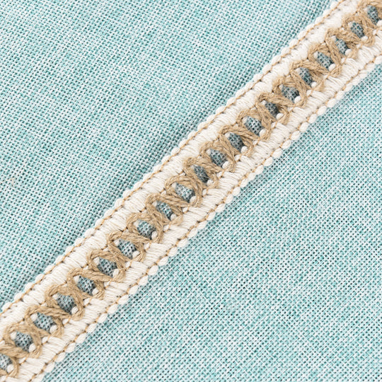 2 Piece Farmhouse Burlap Trimmed Decorative Pillow Covers with Floral Linen Lace Edge