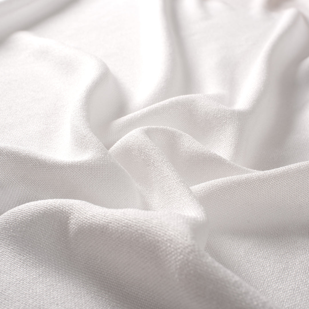 HIG Linen-Like Pinch Pleated Modern Neutral Solid Color Shower Curtain