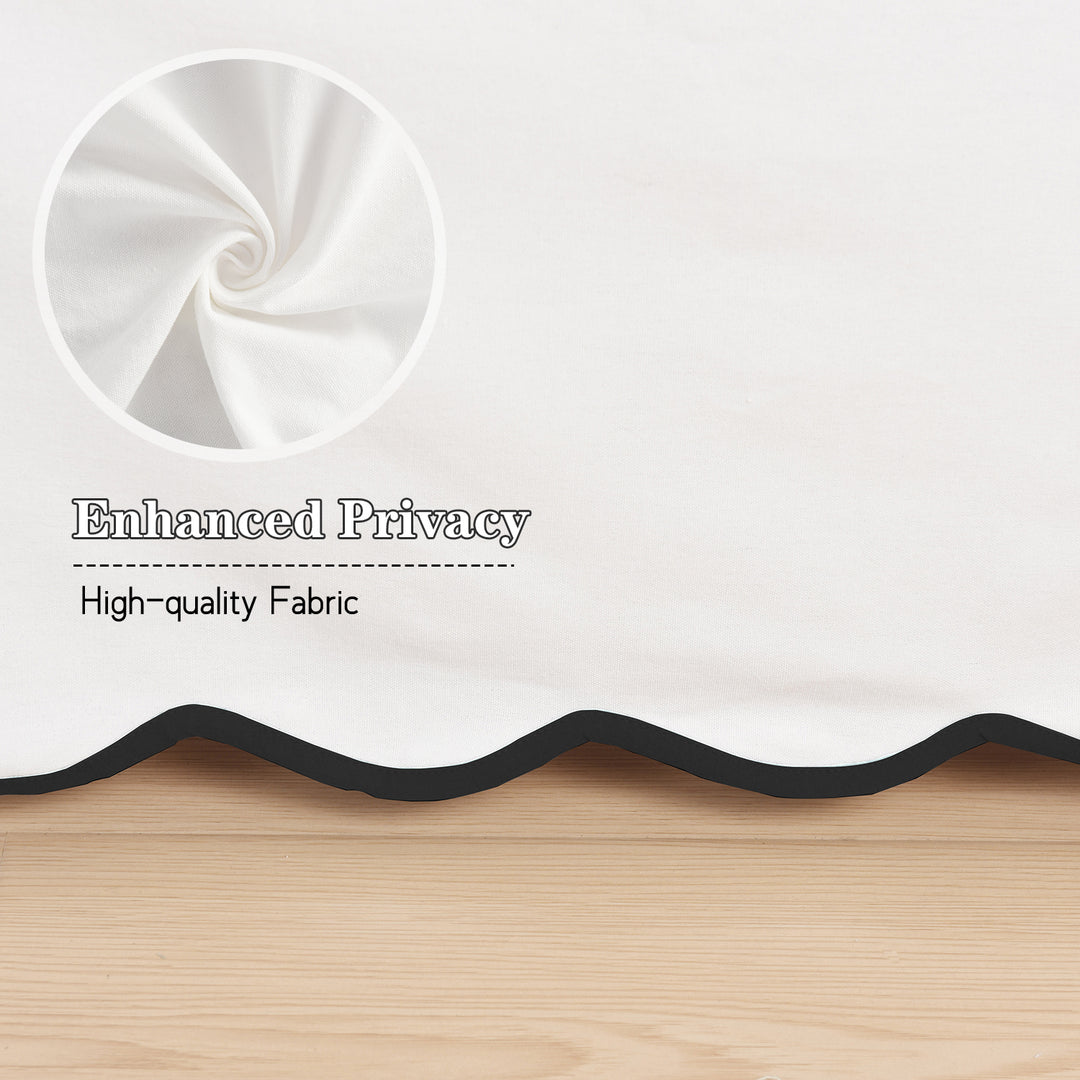 Easy Fit Scallop Edge Pleated Bedskirt, 14 Inch Drop Anti-Slip Dust Ruffle