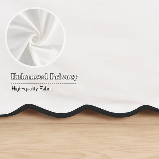 Easy Fit Scallop Edge Pleated Bedskirt, 14 Inch Drop Anti-Slip Dust Ruffle
