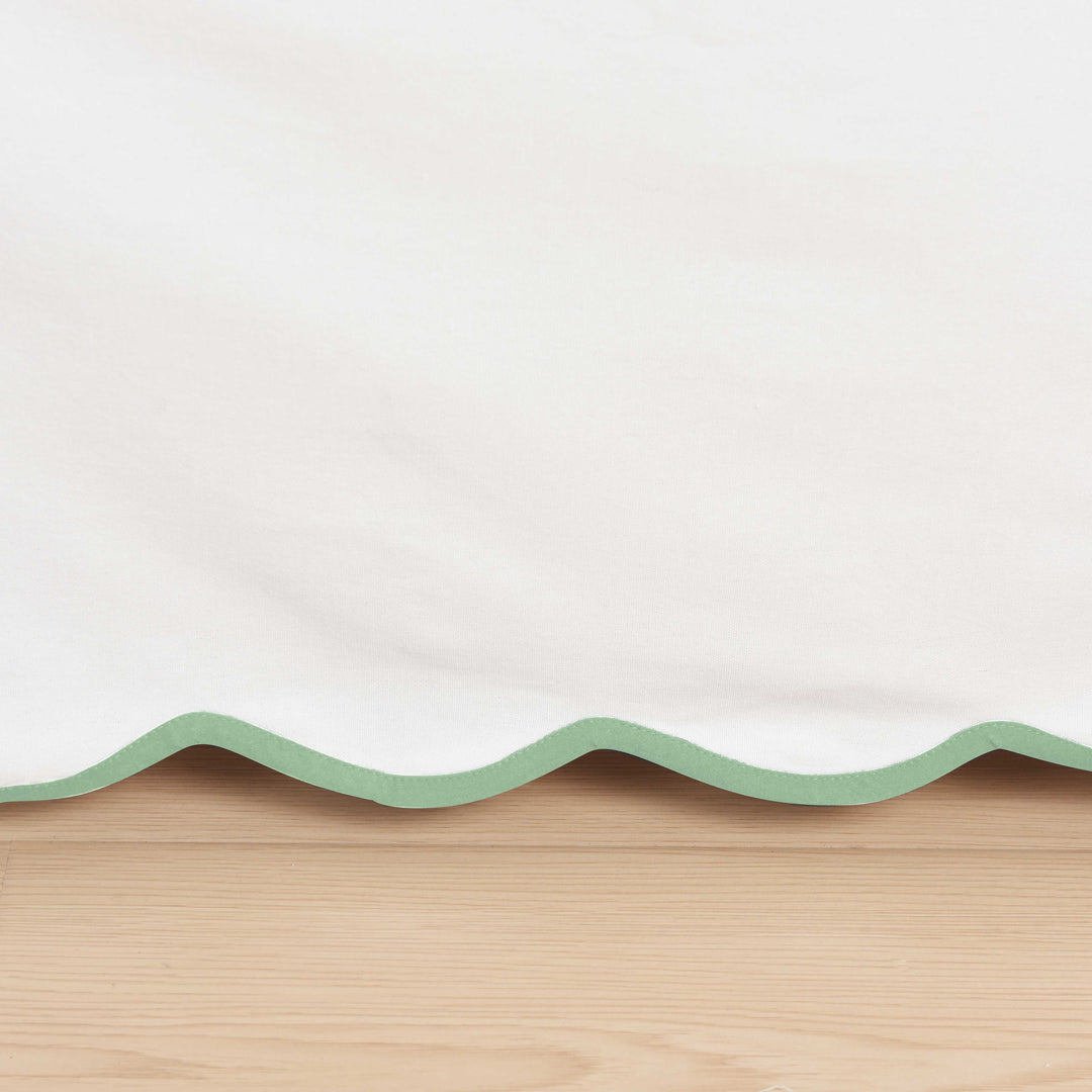 Easy Fit Scallop Edge Pleated Bedskirt, 14 Inch Drop Anti-Slip Dust Ruffle