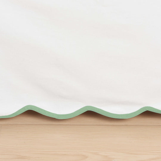 Easy Fit Scallop Edge Pleated Bedskirt, 14 Inch Drop Anti-Slip Dust Ruffle