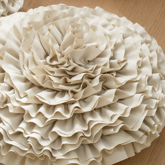 2 Pack 3D Rose Flower Handmade Rosette Rounded Decorative Throw Pillow, Layered Ruffle Floral Accent Pillow for Home Decor,16" Round