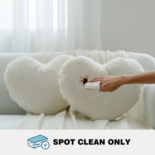 2 Pack Heart Shaped Throw Pillows, Love Decorative Pillow Gifts, Ultra Soft Faux Rabbit Fur Cute Pillows for Women Girls Kids Bedroom Decor