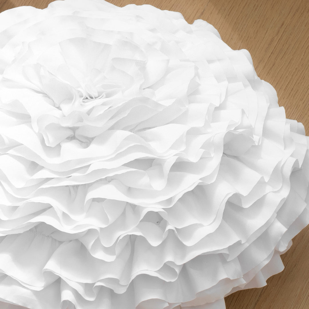 2 Pack 3D Rose Flower Handmade Rosette Rounded Decorative Throw Pillow, Layered Ruffle Floral Accent Pillow for Home Decor,16" Round
