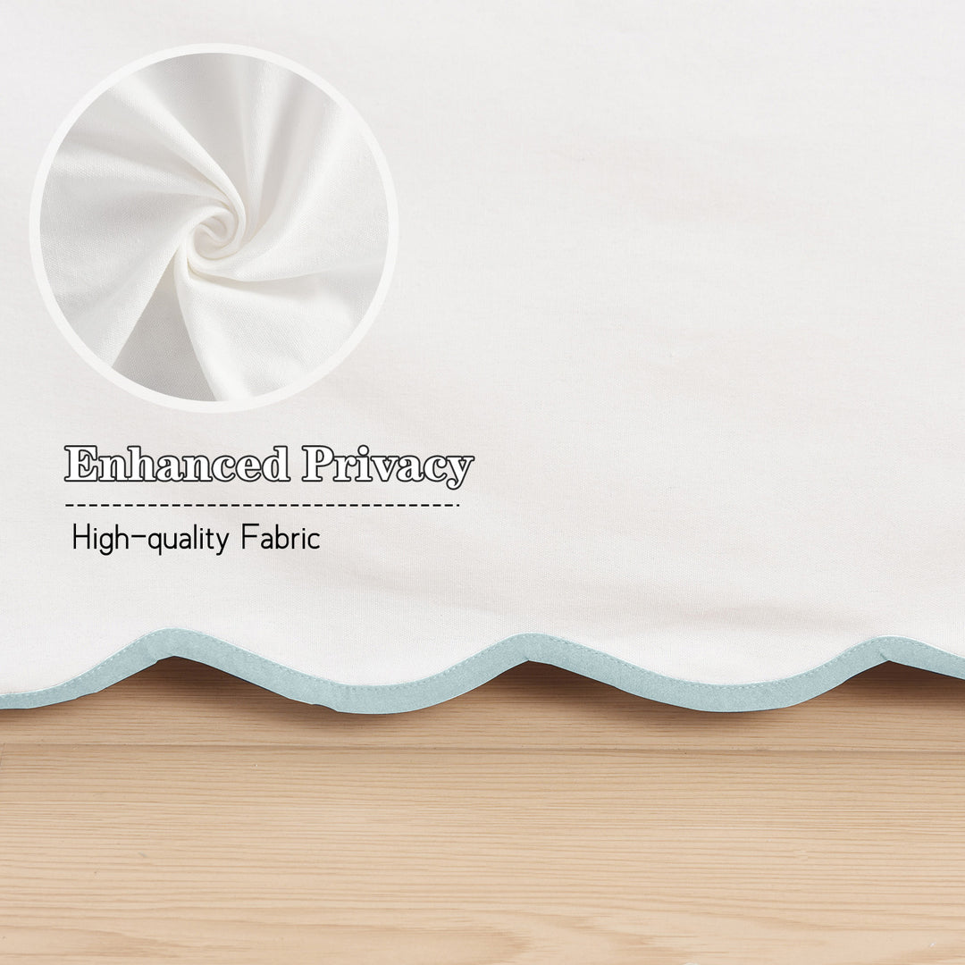 Easy Fit Scallop Edge Pleated Bedskirt, 18.5 Inch Drop Anti-Slip Dust Ruffle