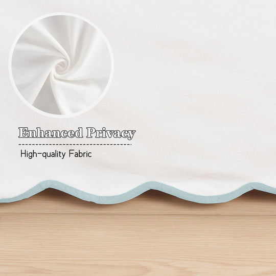 Easy Fit Scallop Edge Pleated Bedskirt, 18.5 Inch Drop Anti-Slip Dust Ruffle