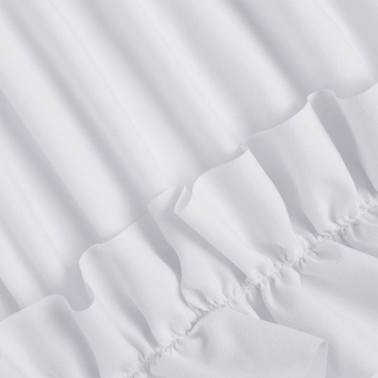 Luxurious Farmhouse Unique Pleated Cloth Fabric Shower Curtain 72x72 Long Bathroom Curtain