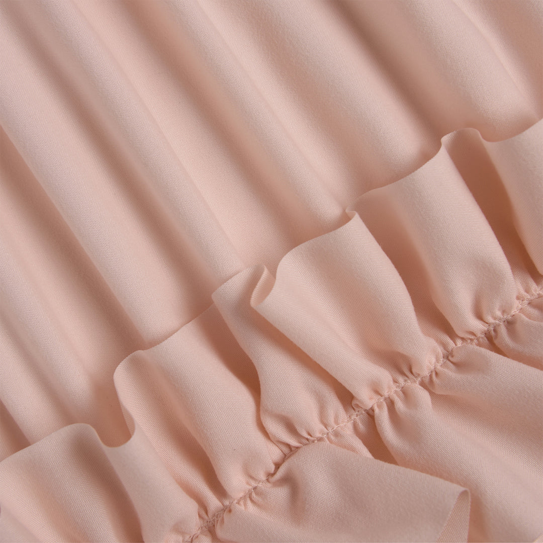 Luxurious Farmhouse Unique Pleated Cloth Fabric Shower Curtain 72x72 Long Bathroom Curtain